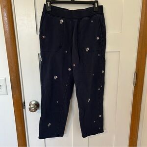 Madewell navy embroidered sweatpants small